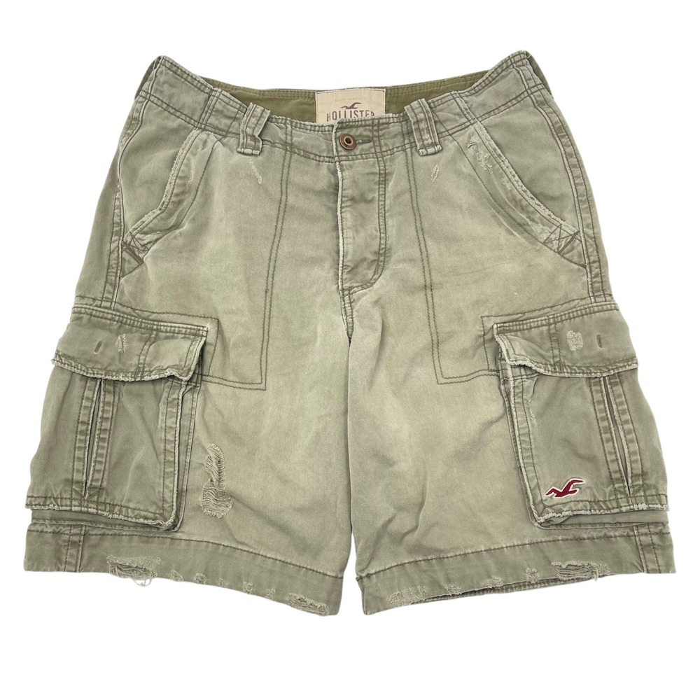 VTG Y2K Hollister Men's Cargo Shorts Khaki‎ Sz 30
 Safari Thrashed Preppy Surfer
